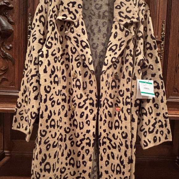 NWT” WOW!!!- KASPER ANIMAL PRINT SWEATER COAT- BRAND NEE!! - Picture 6 of 13